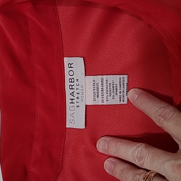 💥3for$12💥 Sag Harbor women's red shacket size 1X - Picture 4 of 8